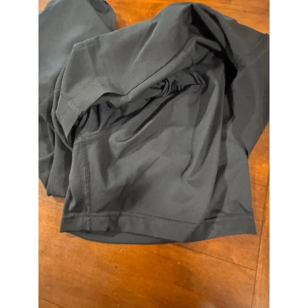 Lands’ End 1X Black Active Shorts Built-In Liner Pull On Athleisure 16W-18W